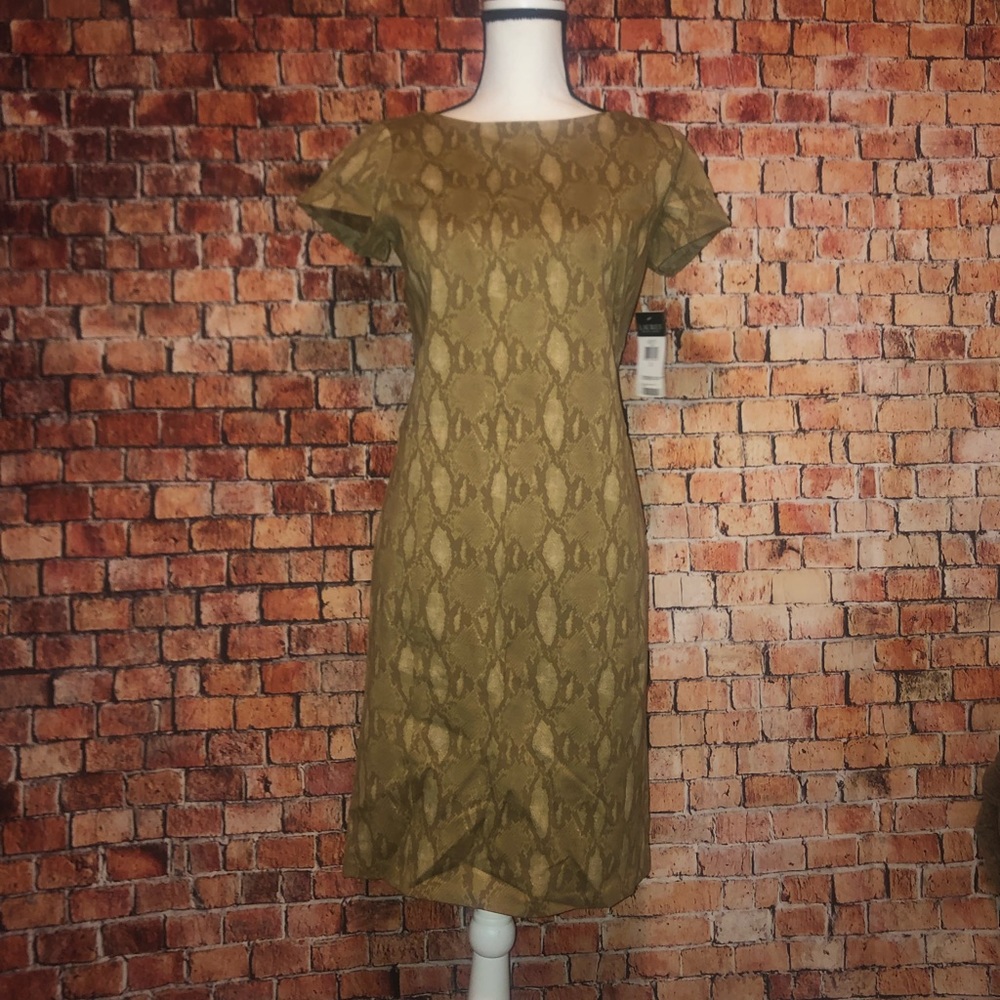 Ralph Lauren snake print sheath dress Sz Small